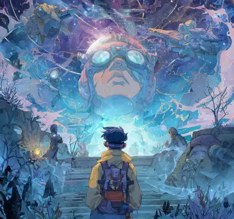 《山那边是海》封面：少年站在山坡望向远方海平线