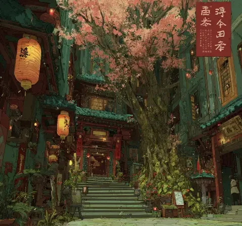 《山顶的灯塔》漫画封面，山巅灯塔夜景图